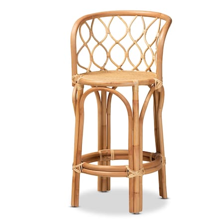 Baxton Studio Diana Modern and Contemporary Natural Finished Rattan Counter Stool 185-11877-Zoro